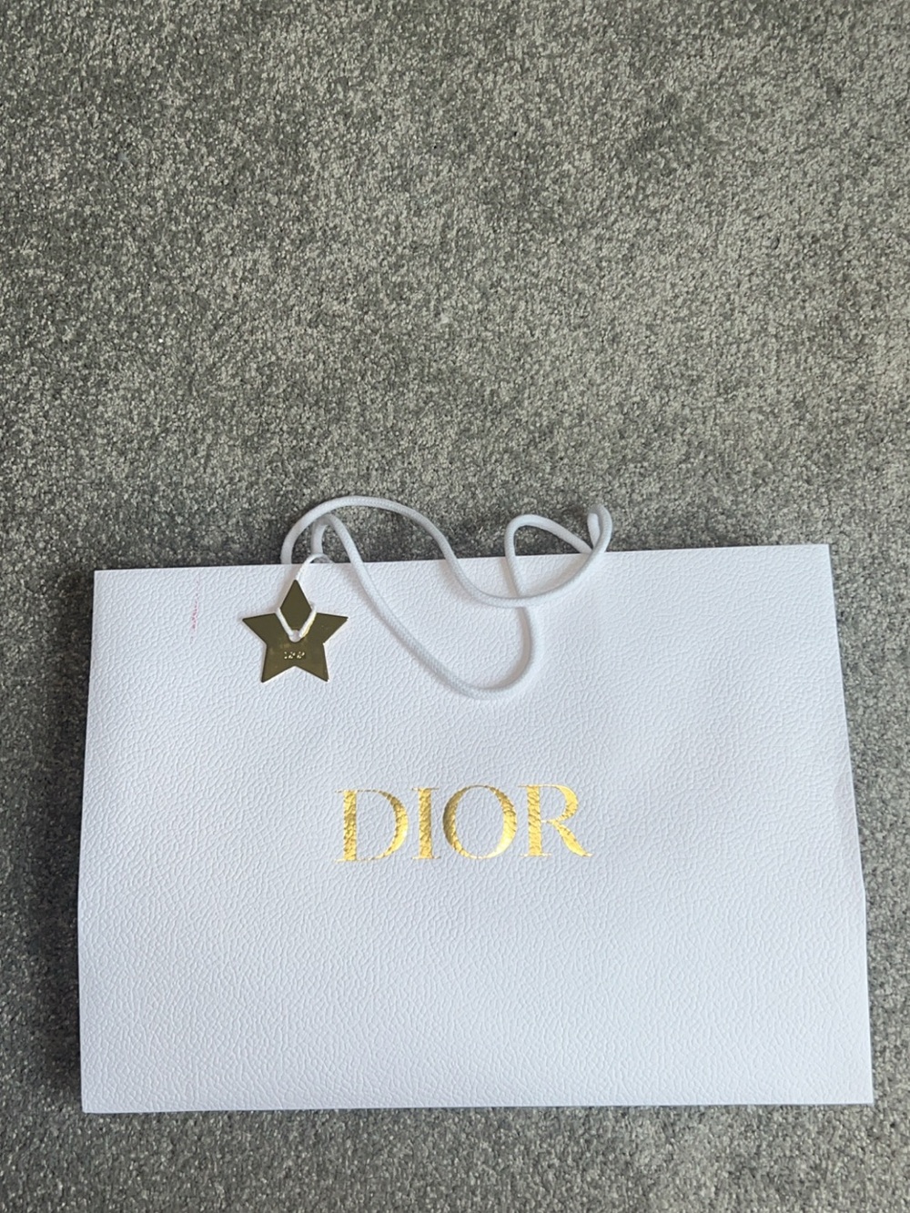 Dior White Shopper Bag with Gold Logo Accent